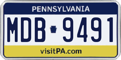 PA license plate MDB9491