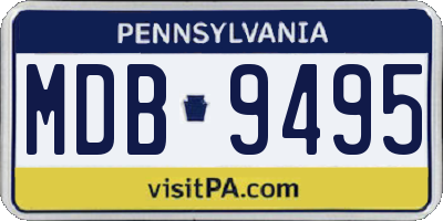 PA license plate MDB9495