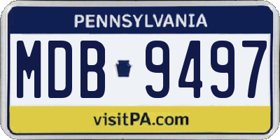 PA license plate MDB9497