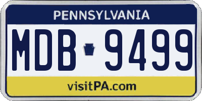 PA license plate MDB9499