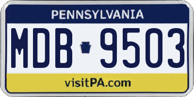 PA license plate MDB9503