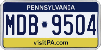 PA license plate MDB9504