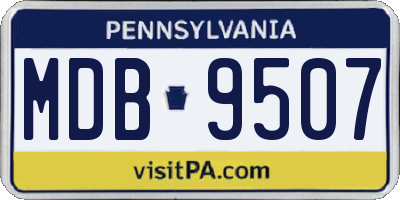 PA license plate MDB9507