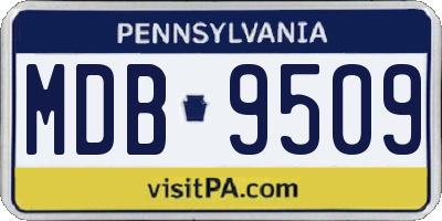 PA license plate MDB9509