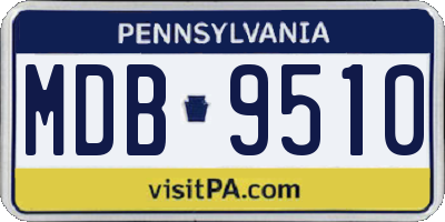 PA license plate MDB9510