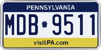 PA license plate MDB9511