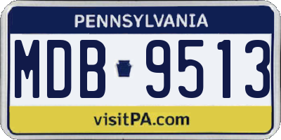 PA license plate MDB9513
