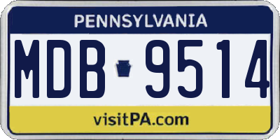 PA license plate MDB9514