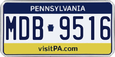 PA license plate MDB9516