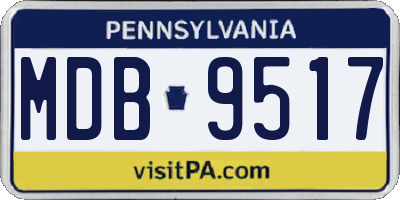 PA license plate MDB9517