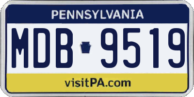 PA license plate MDB9519