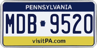 PA license plate MDB9520