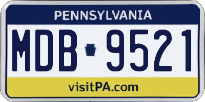 PA license plate MDB9521