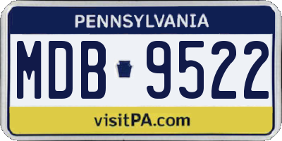 PA license plate MDB9522
