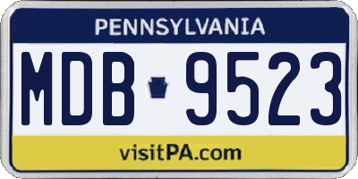PA license plate MDB9523