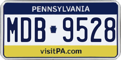 PA license plate MDB9528