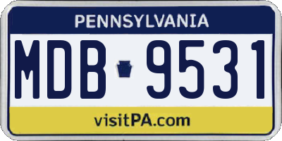 PA license plate MDB9531