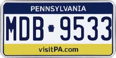 PA license plate MDB9533