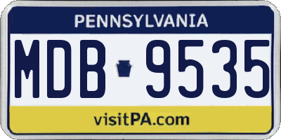PA license plate MDB9535