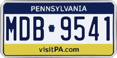 PA license plate MDB9541