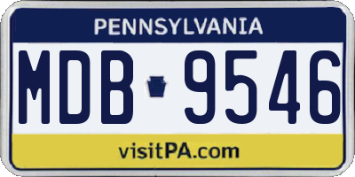 PA license plate MDB9546