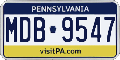 PA license plate MDB9547
