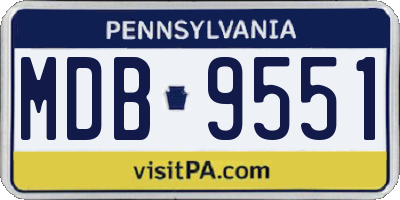PA license plate MDB9551
