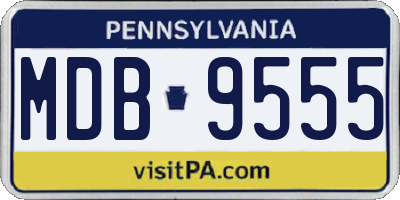 PA license plate MDB9555
