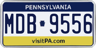 PA license plate MDB9556