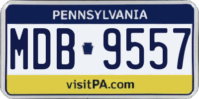 PA license plate MDB9557