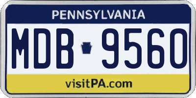 PA license plate MDB9560