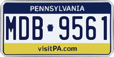 PA license plate MDB9561