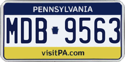 PA license plate MDB9563