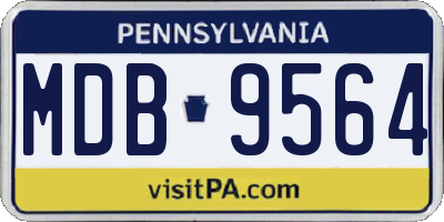PA license plate MDB9564