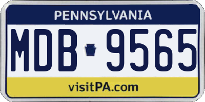 PA license plate MDB9565