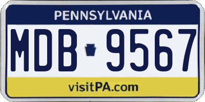 PA license plate MDB9567