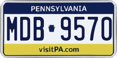 PA license plate MDB9570