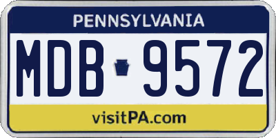 PA license plate MDB9572