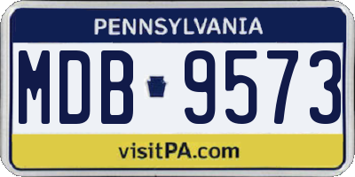 PA license plate MDB9573
