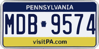 PA license plate MDB9574