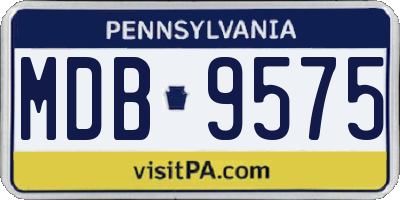 PA license plate MDB9575