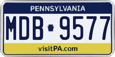 PA license plate MDB9577