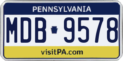 PA license plate MDB9578