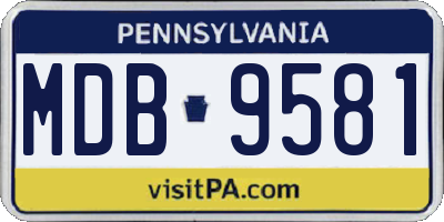 PA license plate MDB9581