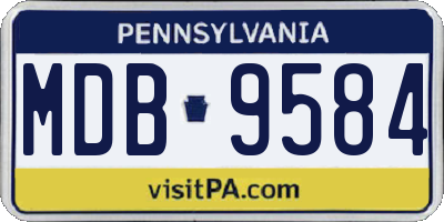 PA license plate MDB9584
