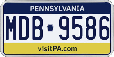PA license plate MDB9586