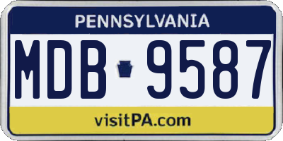 PA license plate MDB9587