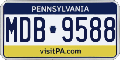 PA license plate MDB9588
