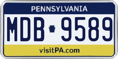 PA license plate MDB9589