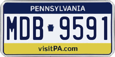 PA license plate MDB9591